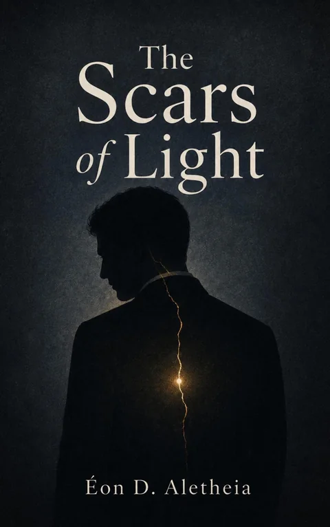 The Scars of Light cover: a dark silhouette with a golden crack of light.